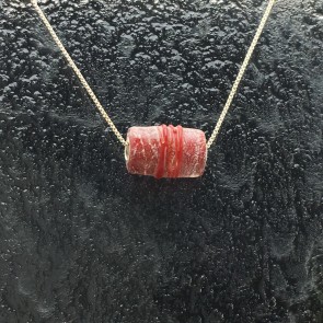CYLINDRIC GLASS BEAD - Red